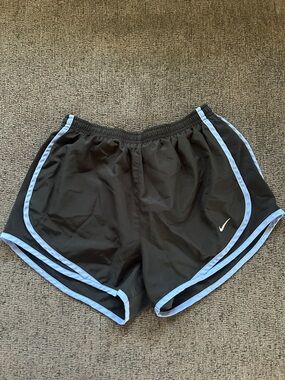 Nike Black Women’s Athletic Shorts with Light Blue Trim
